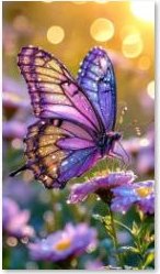 Butterfly on Asters - Image 1
